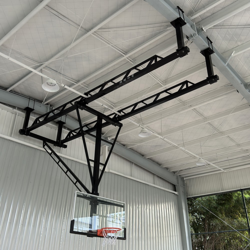 豪華吊頂電動(dòng)折疊升降籃球架全國(guó)上門測(cè)量